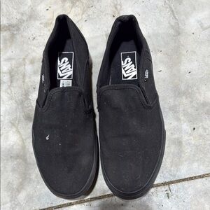 Vans Black Slip-On Sneakers Classic Canvas